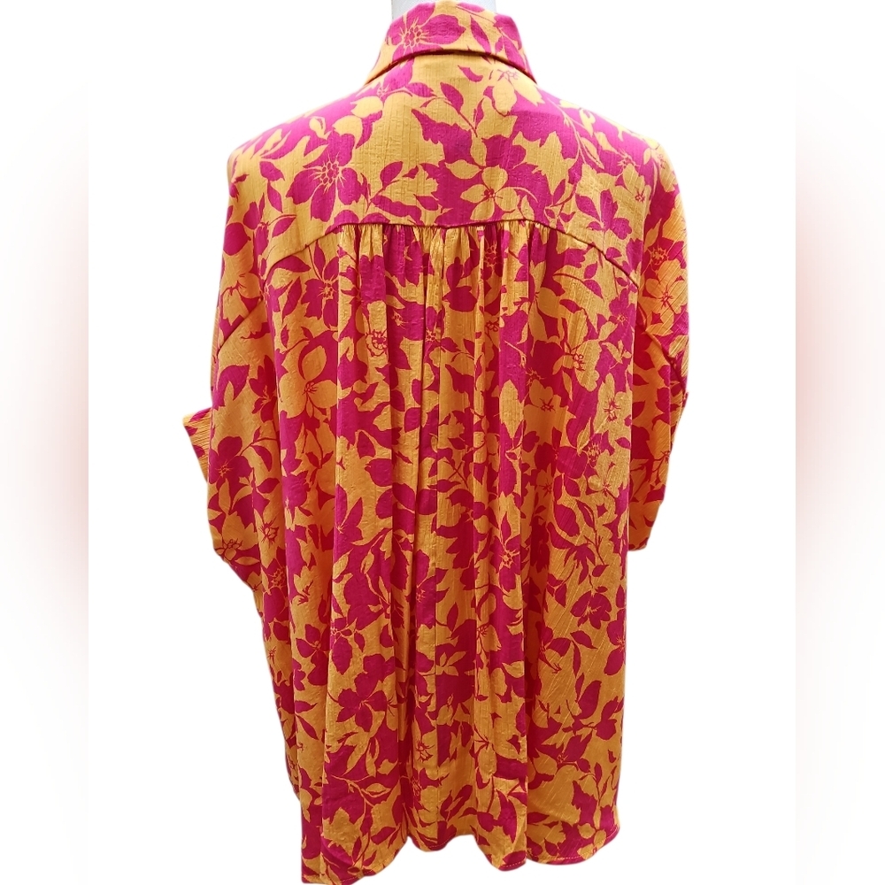 Easel Oversized Blouse Size S Magenta Orange - Picture 3 of 8